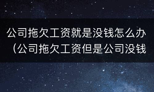 公司拖欠工资就是没钱怎么办（公司拖欠工资但是公司没钱怎么办）