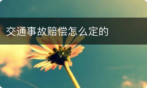 交通事故赔偿怎么定的