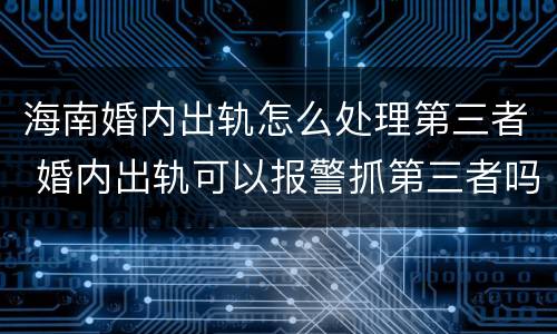 海南婚内出轨怎么处理第三者 婚内出轨可以报警抓第三者吗