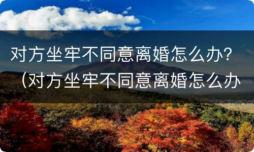 对方坐牢不同意离婚怎么办？（对方坐牢不同意离婚怎么办理）