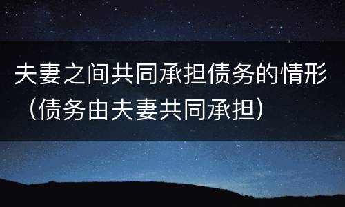 夫妻之间共同承担债务的情形（债务由夫妻共同承担）