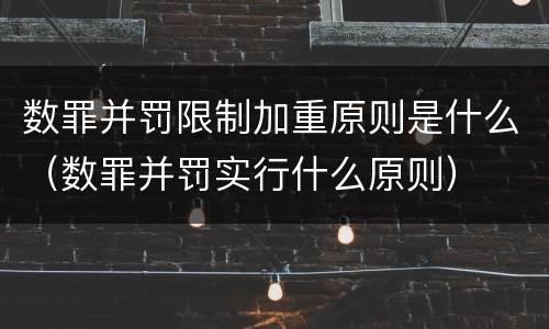 数罪并罚限制加重原则是什么（数罪并罚实行什么原则）