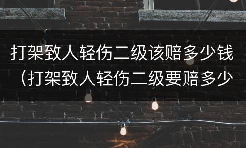 打架致人轻伤二级该赔多少钱（打架致人轻伤二级要赔多少钱）