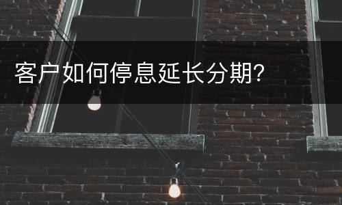 客户如何停息延长分期？