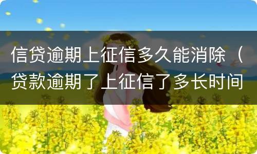 信贷逾期上征信多久能消除（贷款逾期了上征信了多长时间可以消除）