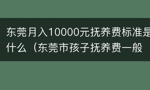 东莞月入10000元抚养费标准是什么（东莞市孩子抚养费一般什么标准）