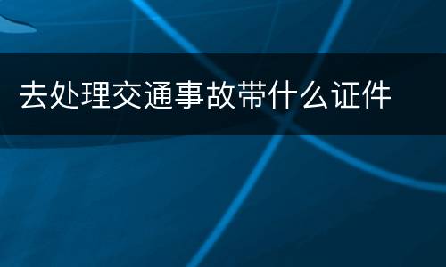 去处理交通事故带什么证件