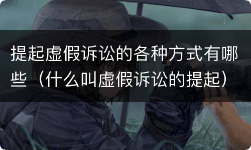 提起虚假诉讼的各种方式有哪些（什么叫虚假诉讼的提起）