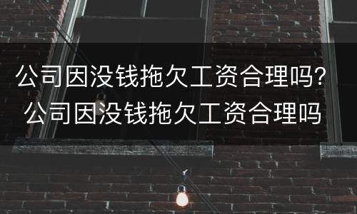 公司因没钱拖欠工资合理吗？ 公司因没钱拖欠工资合理吗