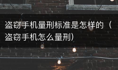 盗窃手机量刑标准是怎样的（盗窃手机怎么量刑）