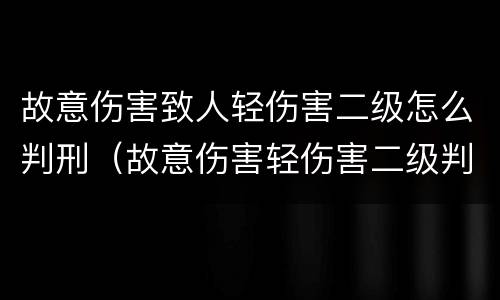 故意伤害致人轻伤害二级怎么判刑（故意伤害轻伤害二级判多少年）