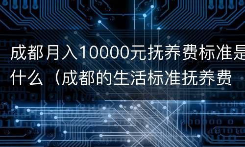 成都月入10000元抚养费标准是什么（成都的生活标准抚养费应该是多少）