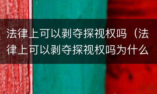 法律上可以剥夺探视权吗（法律上可以剥夺探视权吗为什么）
