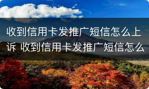 收到信用卡发推广短信怎么上诉 收到信用卡发推广短信怎么上诉他