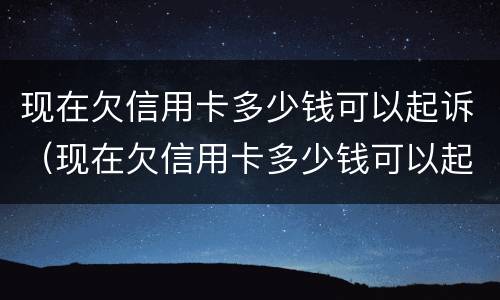 现在欠信用卡多少钱可以起诉（现在欠信用卡多少钱可以起诉我）
