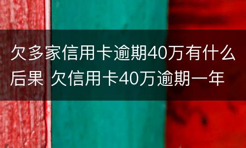 欠多家信用卡逾期40万有什么后果 欠信用卡40万逾期一年