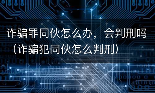 诈骗罪同伙怎么办，会判刑吗（诈骗犯同伙怎么判刑）