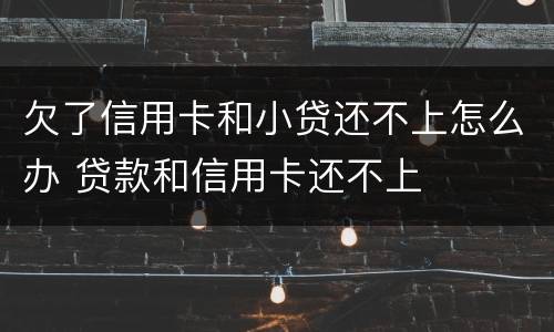 欠了信用卡和小贷还不上怎么办 贷款和信用卡还不上