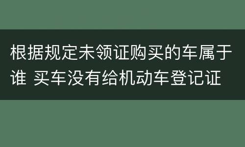 根据规定未领证购买的车属于谁 买车没有给机动车登记证