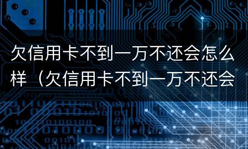 欠信用卡不到一万不还会怎么样（欠信用卡不到一万不还会怎么样吗）