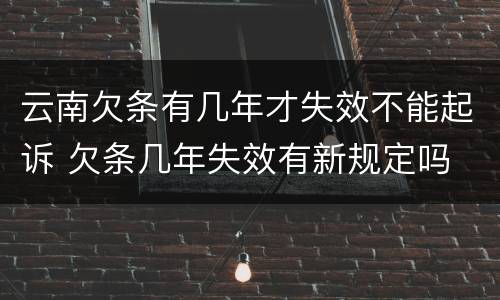 云南欠条有几年才失效不能起诉 欠条几年失效有新规定吗
