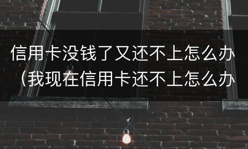 信用卡没钱了又还不上怎么办（我现在信用卡还不上怎么办）