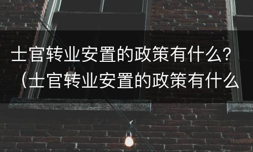 士官转业安置的政策有什么？（士官转业安置的政策有什么要求）