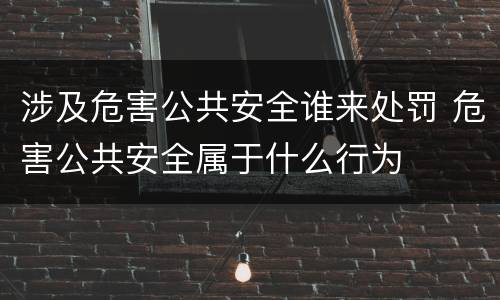 涉及危害公共安全谁来处罚 危害公共安全属于什么行为