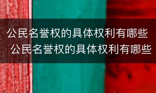 公民名誉权的具体权利有哪些 公民名誉权的具体权利有哪些