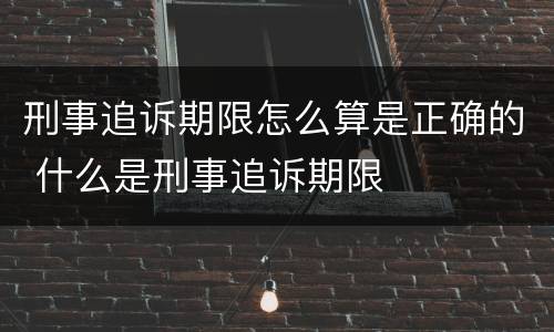 刑事追诉期限怎么算是正确的 什么是刑事追诉期限
