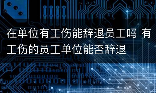 在单位有工伤能辞退员工吗 有工伤的员工单位能否辞退