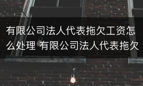 有限公司法人代表拖欠工资怎么处理 有限公司法人代表拖欠工资怎么处理呢