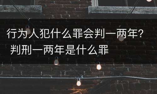 行为人犯什么罪会判一两年？ 判刑一两年是什么罪