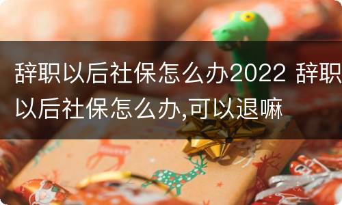 辞职以后社保怎么办2022 辞职以后社保怎么办,可以退嘛