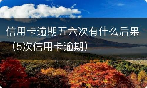 信用卡逾期五六次有什么后果（5次信用卡逾期）
