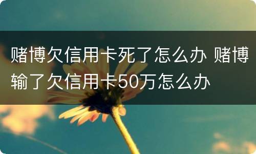 赌博欠信用卡死了怎么办 赌博输了欠信用卡50万怎么办