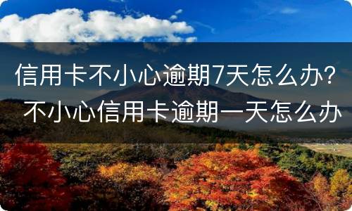信用卡不小心逾期7天怎么办？ 不小心信用卡逾期一天怎么办