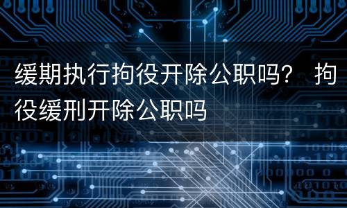 缓期执行拘役开除公职吗？ 拘役缓刑开除公职吗