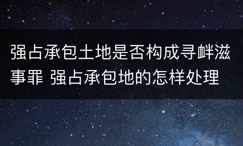 强占承包土地是否构成寻衅滋事罪 强占承包地的怎样处理