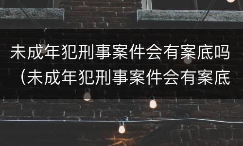 未成年犯刑事案件会有案底吗（未成年犯刑事案件会有案底吗）