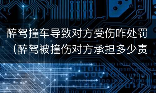 醉驾撞车导致对方受伤咋处罚（醉驾被撞伤对方承担多少责任）