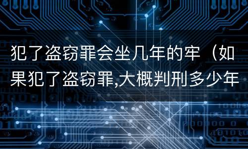 犯了盗窃罪会坐几年的牢（如果犯了盗窃罪,大概判刑多少年?）