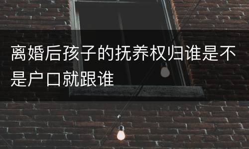离婚后孩子的抚养权归谁是不是户口就跟谁