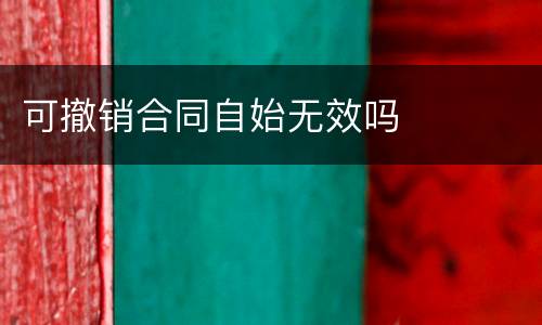 可撤销合同自始无效吗