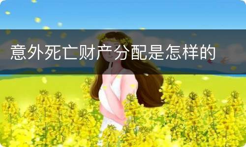 意外死亡财产分配是怎样的