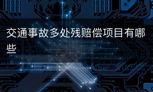 交通事故多处残赔偿项目有哪些
