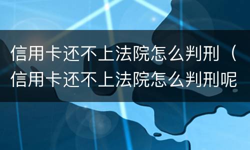 信用卡还不上法院怎么判刑（信用卡还不上法院怎么判刑呢）