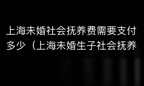 上海未婚社会抚养费需要支付多少（上海未婚生子社会抚养费多少钱）