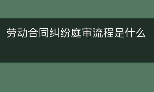 劳动合同纠纷庭审流程是什么