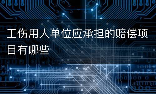 工伤用人单位应承担的赔偿项目有哪些